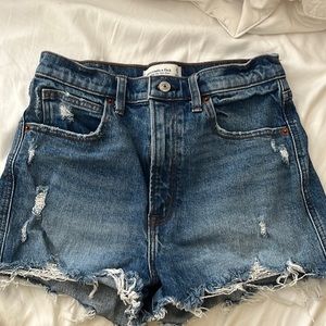 Abercrombie denim hi rise mom jean shorts